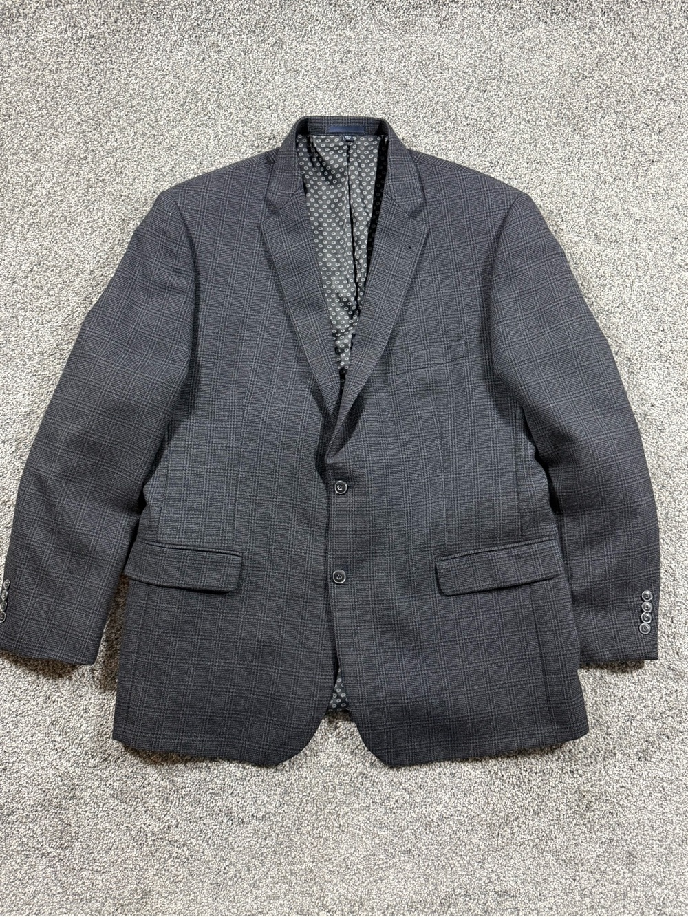 Jos A Bank 1905 48L Wool Sport Coat Gray Glen Plaid Big Tall Blazer